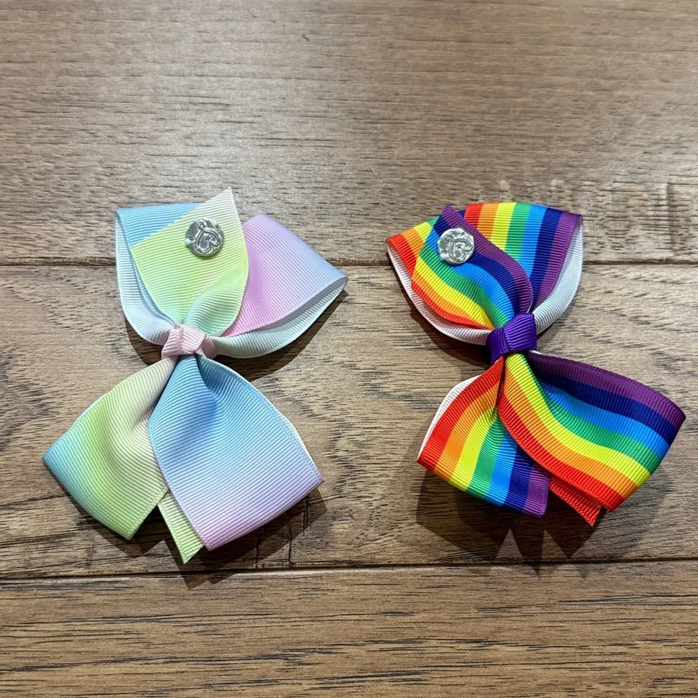 Girls JoJo Siwa Bows - Ombre Bow and Rainbow Bow